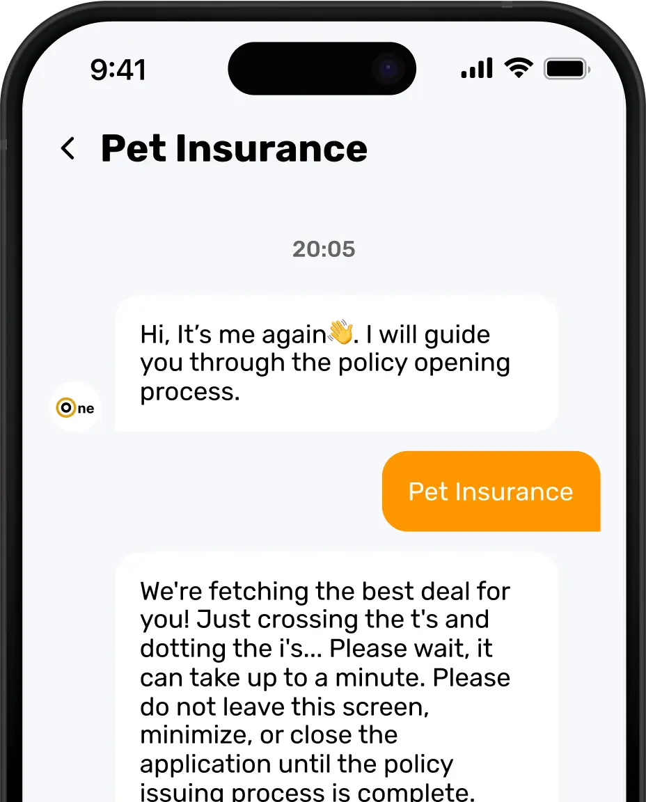 Policy Creation - Screenshot of chatbot interface